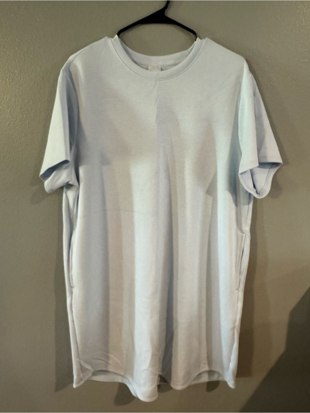 Light Blue Crew Neck T-Shirt Dress